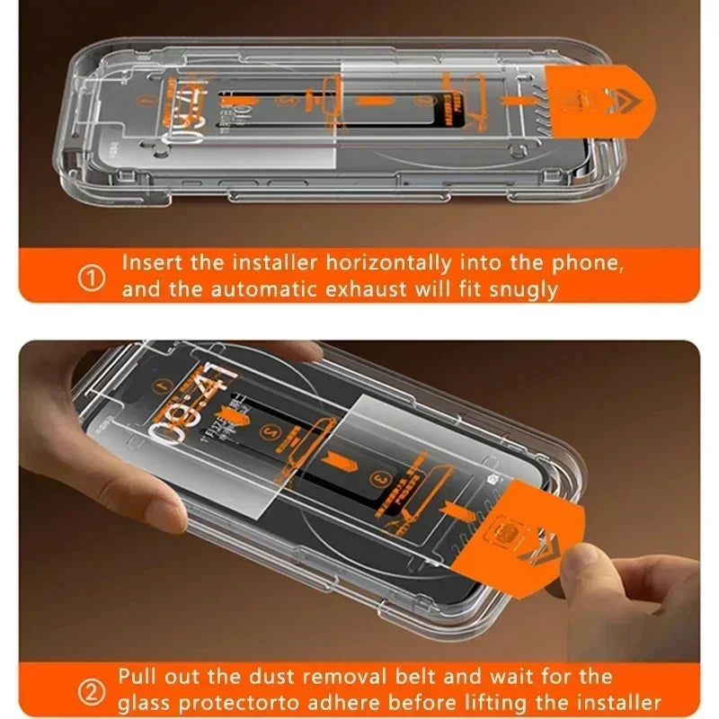 Lot 1-3 Protecteurs d’Écran 8K Verre Trempé Anti-Poussière Haute Définition iPhone 11 à 16, Pro Max, Plus, X, XR, XS