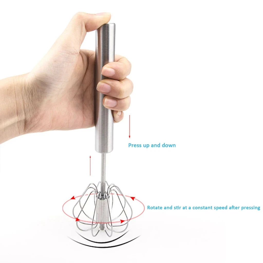 Batteur à œufs semi-automatique en acier inoxydable